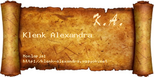 Klenk Alexandra névjegykártya